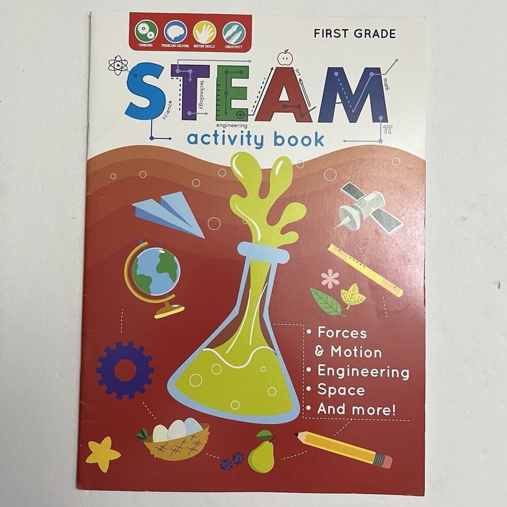 First Grade STEAM Activity Book Learning Fun Hands On Workbook Paperback